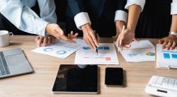 team working on marketing