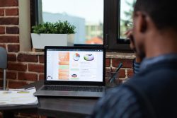 laptop showing analytics for a website